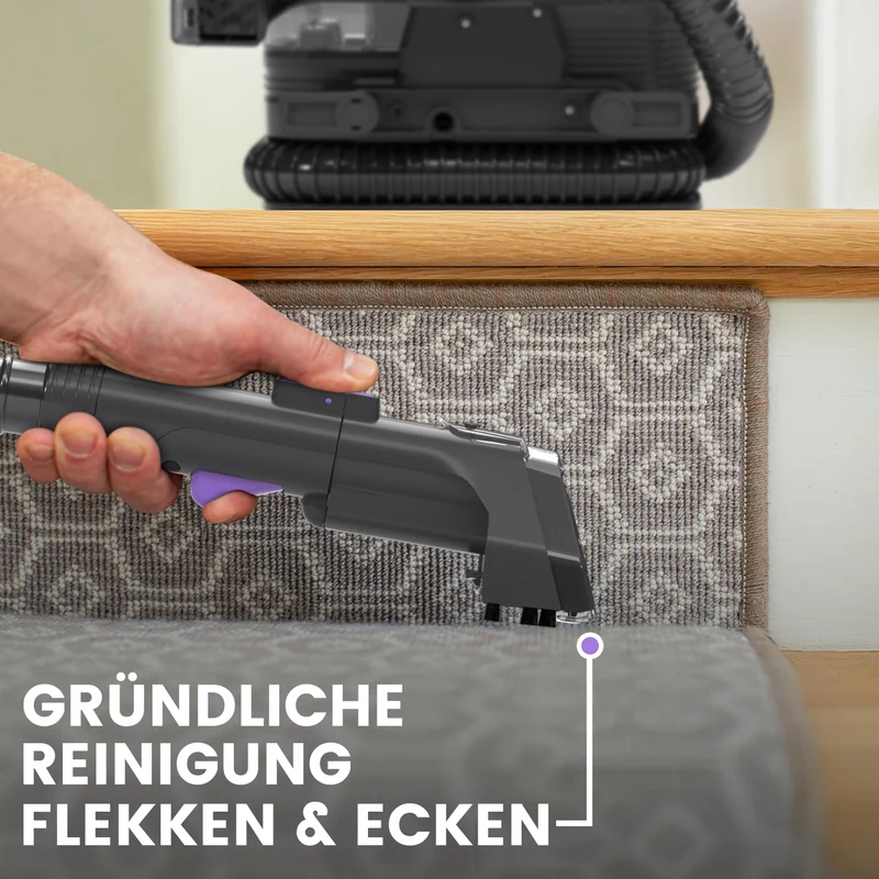 Polsterreiniger & Waschsauger mit Reinigungsmittel & Selbstreinigung, 450W Nass-/Trockensauger – 2L Tank, 10Kpa Saugleistung, Teppichreiniger für Sofa