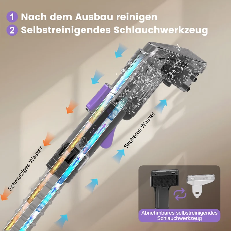 Polsterreiniger & Waschsauger mit Reinigungsmittel & Selbstreinigung, 450W Nass-/Trockensauger – 2L Tank, 10Kpa Saugleistung, Teppichreiniger für Sofa