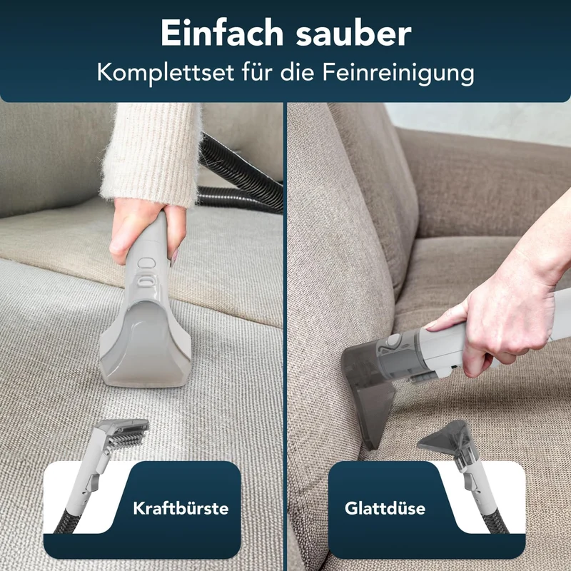 Waschsauger, Teppichbodenreiniger Universal Nass & Trockensauger mit Zubehör, Selbstreinigung, Staubsauger für Teppiche, Polstermöbel, Tiere, Flecken