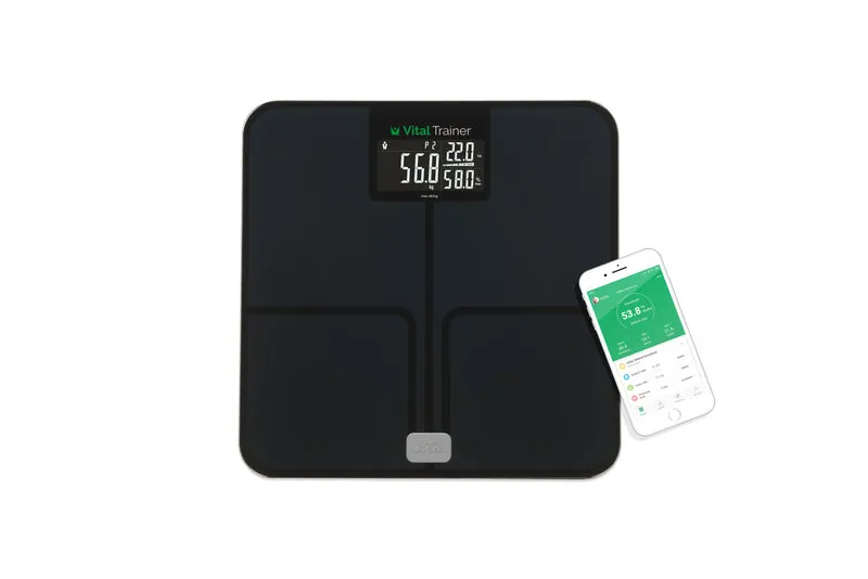 Personenwaage ETA Vital Trainer mit Smart-App 7780 90000 schwarz