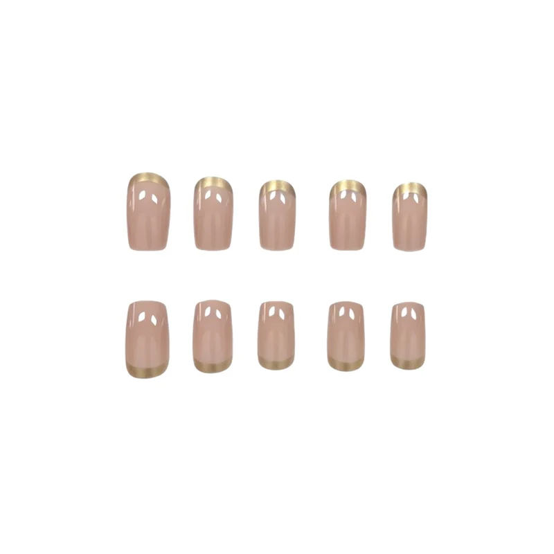 Elegante nagelkunst mit goldenem Rand Karnz
