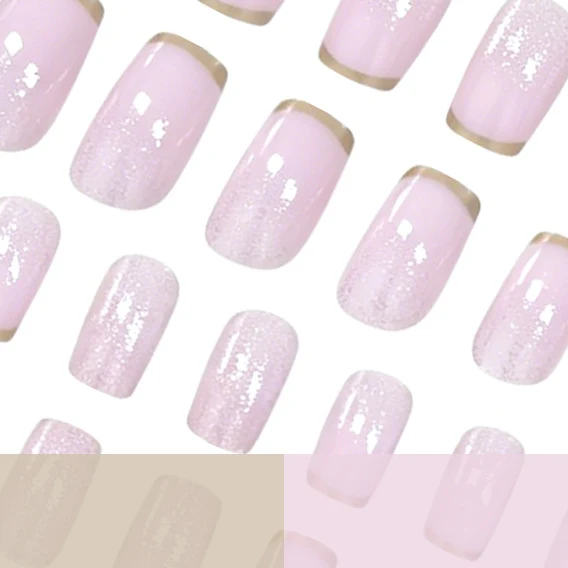 Elegante Glitter Ombre Nagelkunst Karnz