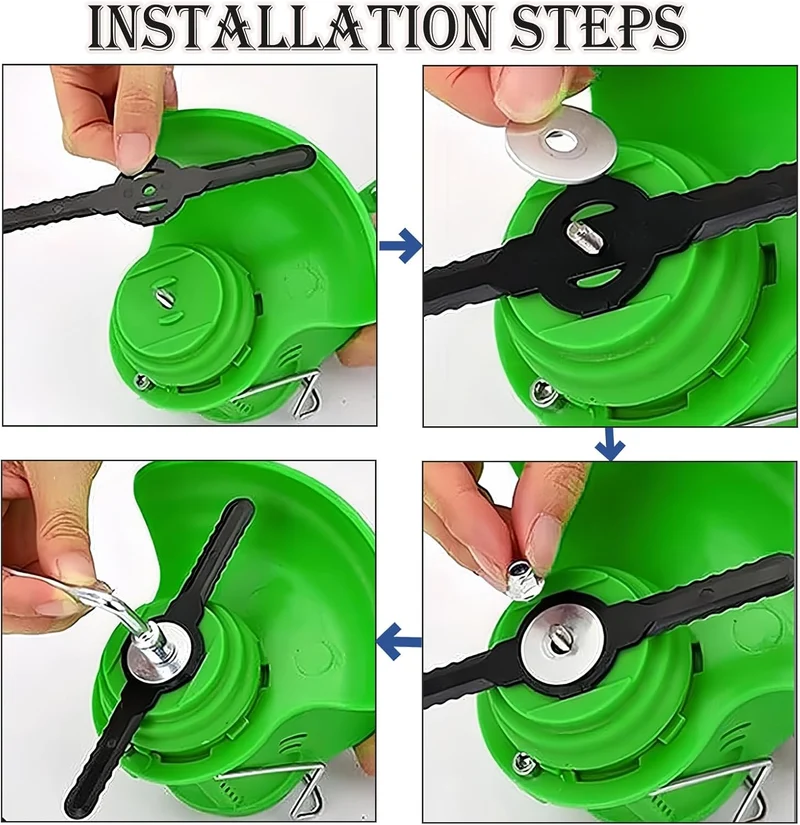 Ersatzklingen aus Kunststoff,Ersatzmesser Rasentrimmer,Rasentrimmer Messer Kompatibel mit 3-in-1-Mähern Mini-Mähern und Trimmer