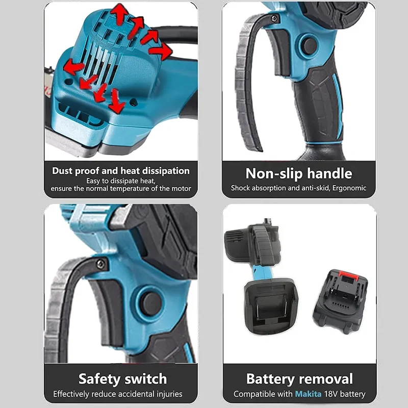 21V 4/6 Zoll Elektro-Kettensäge und 25mm Akku Astschere Cordless Gartenschere Set Akku-Kettensäge Mini-Kettensäge Elektro Astschere