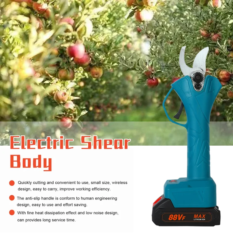 21V 4/6 Zoll Elektro-Kettensäge und 25mm Akku Astschere Cordless Gartenschere Set Akku-Kettensäge Mini-Kettensäge Elektro Astschere