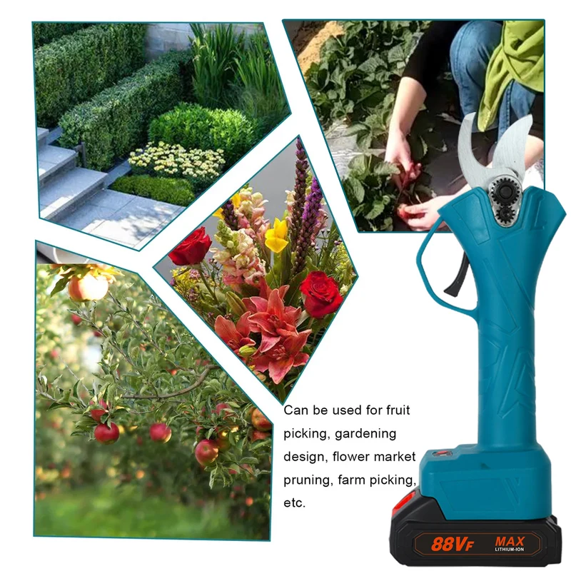 21V 4/6 Zoll Elektro-Kettensäge und 25mm Akku Astschere Cordless Gartenschere Set Akku-Kettensäge Mini-Kettensäge Elektro Astschere