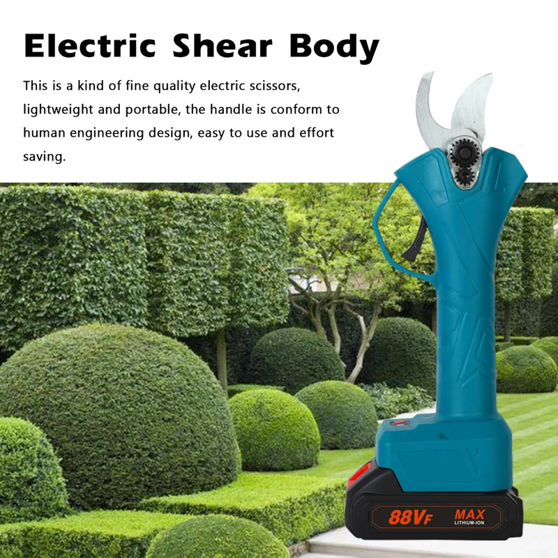 Professionelle Akku Astschere 21V Schnurlose Elektrische Gartenschere, 0-25mm Akku Astschere, mit 2 Stück Batterien Baumschere