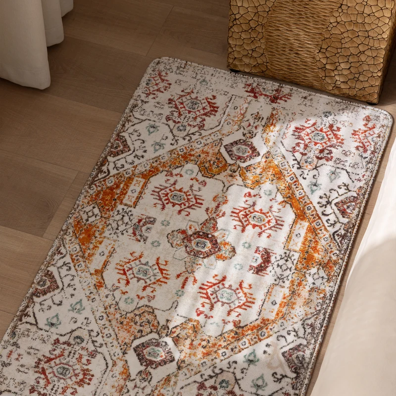 Orientteppich im Persian‑Medaillon Stil, maschinengeknüpfter Kurzflorteppich Karnz