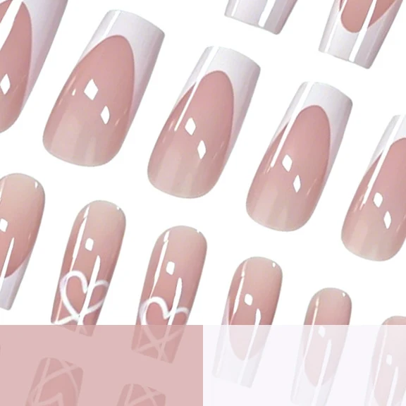 Elegante French Tip Acrylnagelverlängerungen Karnz 1789915776