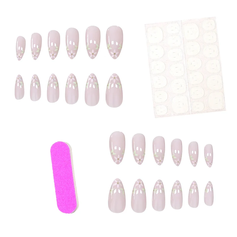 Elegante florale französische Spitze Nagelkunstverlängerungen Karnz