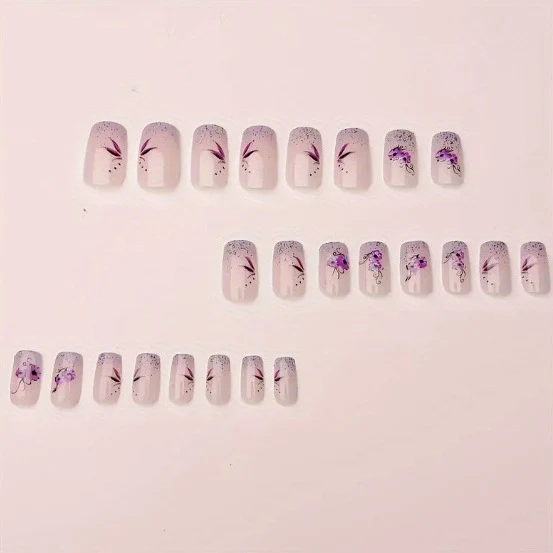 Elegante Blumendesign Acryl-Nagelkunst-Verstärkungen Karnz