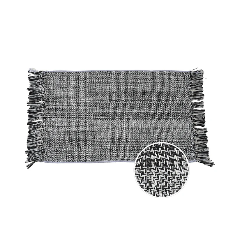 Gewebter Tischläufer mit dichtem Fischgrät‑Jacquard und Fransen Karnz