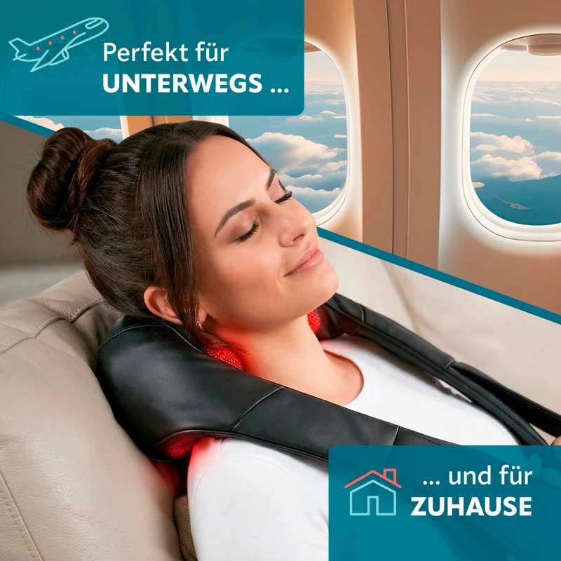 VITALmaxx Shiatsu Nackenmassagegerät mit 8 Massagebällen für Schultern & Nacken