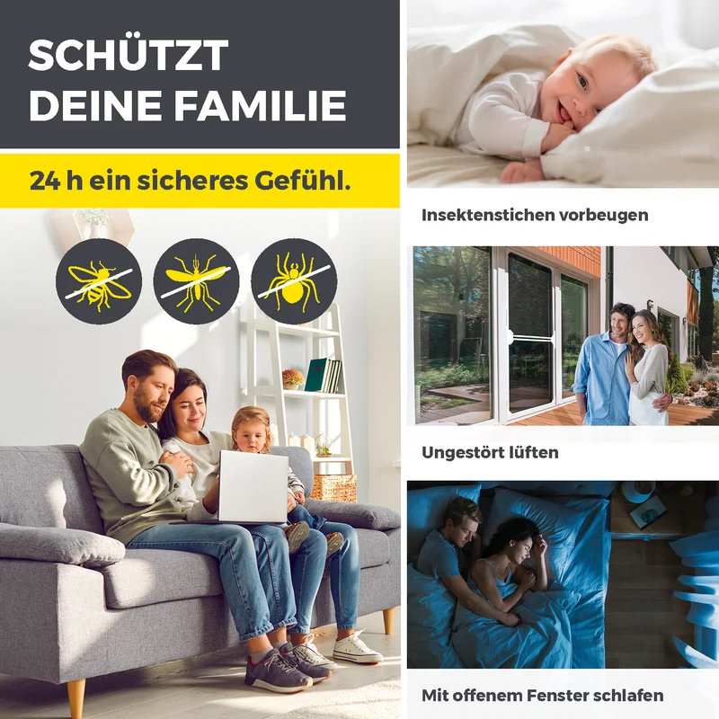 EASYmaxx Insect Protect Teleskop-Insektenschutzgitter Schwingtür mit integriertem Netz