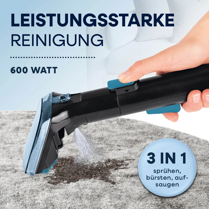 CLEANmaxx Polster- & Teppichreiniger Pro Power - 3in1: sprühen, bürsten, saugen