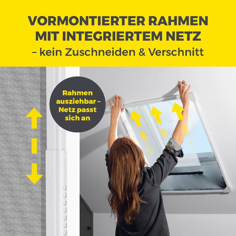 EASYmaxx Insect Protect Teleskop-Insektenschutzgitter für Dachfenster