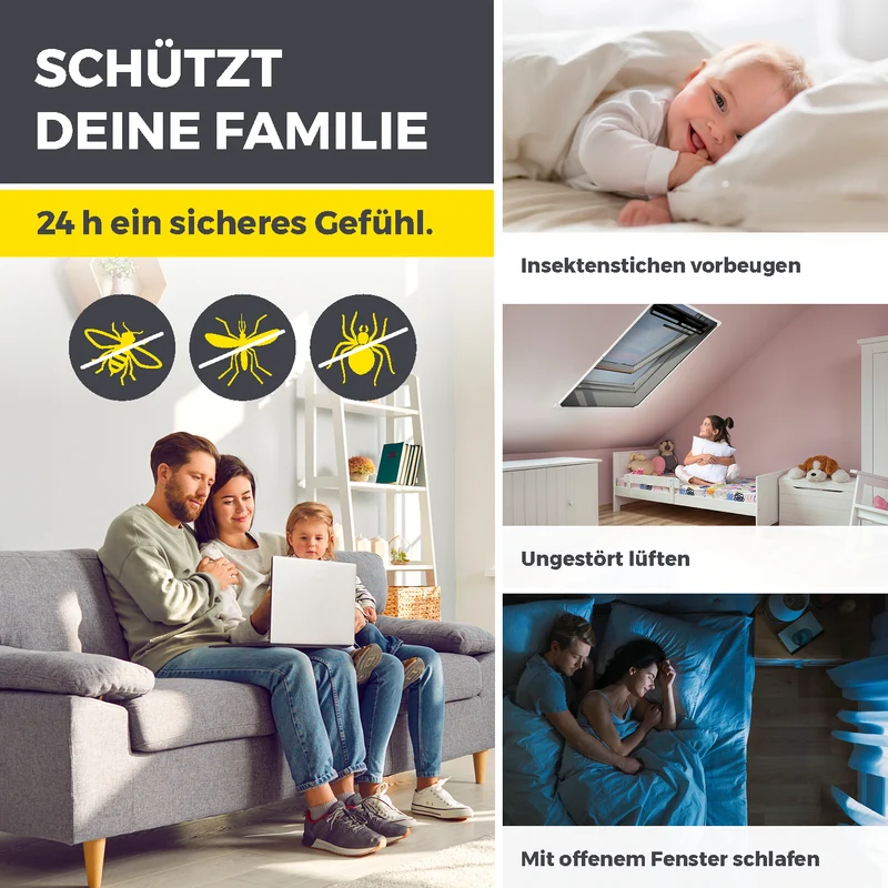 EASYmaxx Insect Protect Teleskop-Insektenschutzgitter für Dachfenster