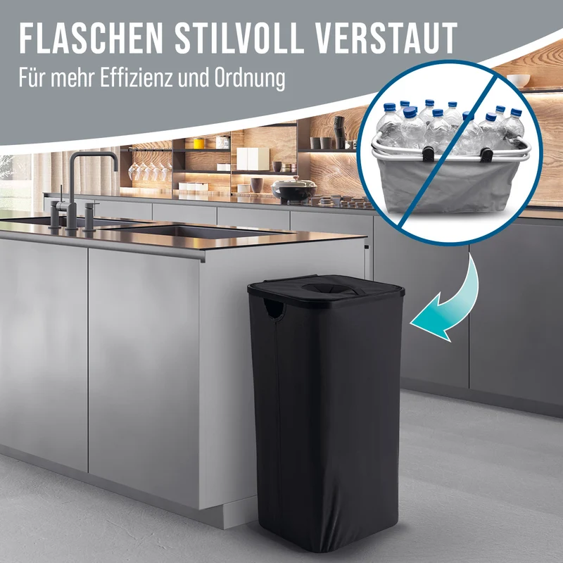 WELLENBORG Pfandflaschen-Sammelbehälter, 100 l - 2 Tragetaschen, Klettverschluss