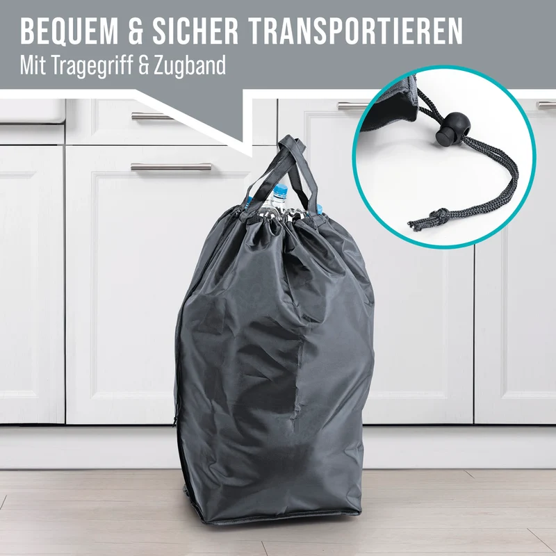 WELLENBORG Pfandflaschen-Sammelbehälter, 100 l - 2 Tragetaschen, Klettverschluss