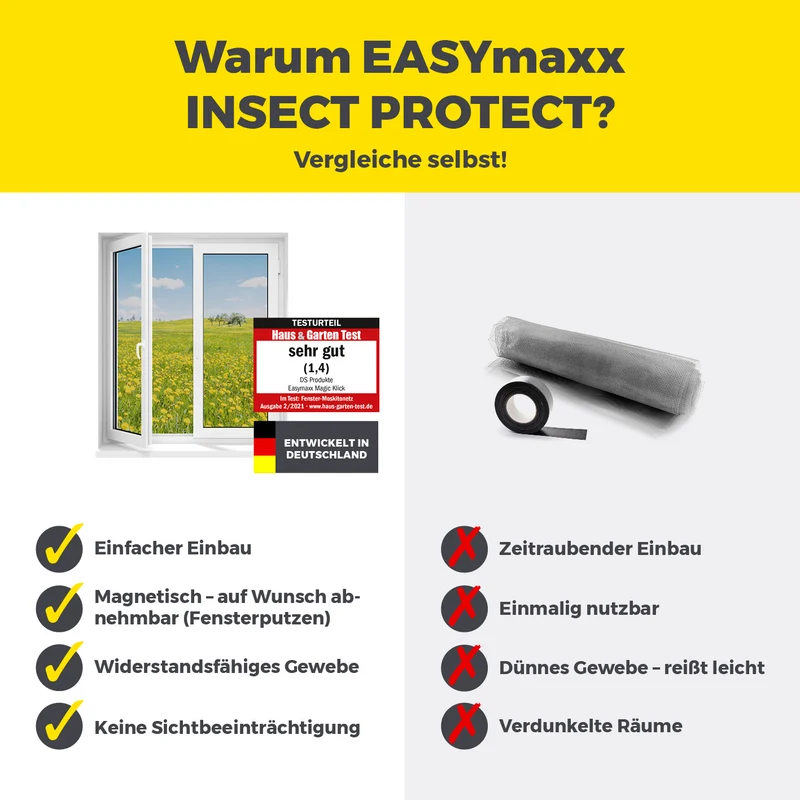 EASYmaxx Insect Protect Magnete für Insektenschutzgitter - 12 Stk. - kein Bohren