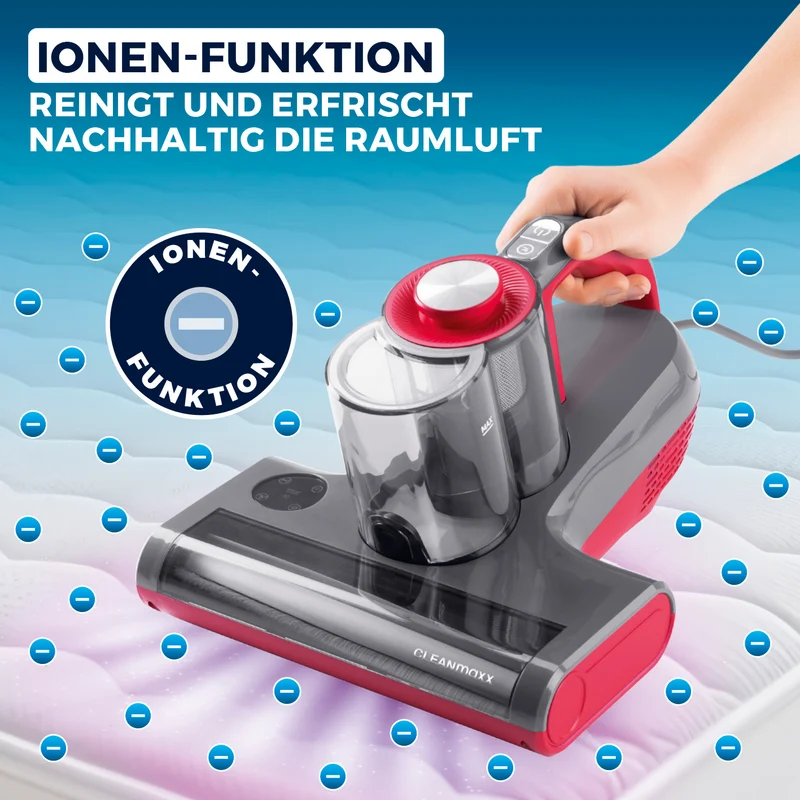 CLEANmaxx Milbensauger Rotation Power - entfernt 99,9 % Milben - mit UV-C-Licht