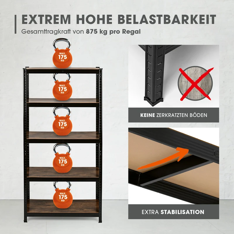 EASYmaxx 2 in 1 Schwerlastregal & Werkbank, 180 x 90 x 40 cm - 875 kg Traglast