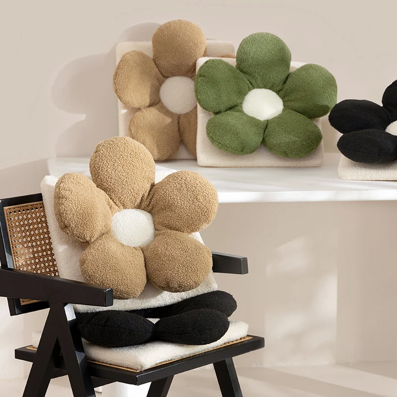 Gepolstertes Blumen-Sitzkissen mit Teddyplüsch und ergonomischen Polstern Karnz