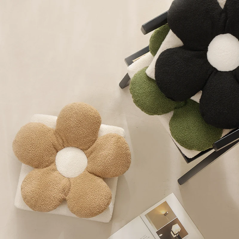 Gepolstertes Blumen-Sitzkissen mit Teddyplüsch und ergonomischen Polstern Karnz