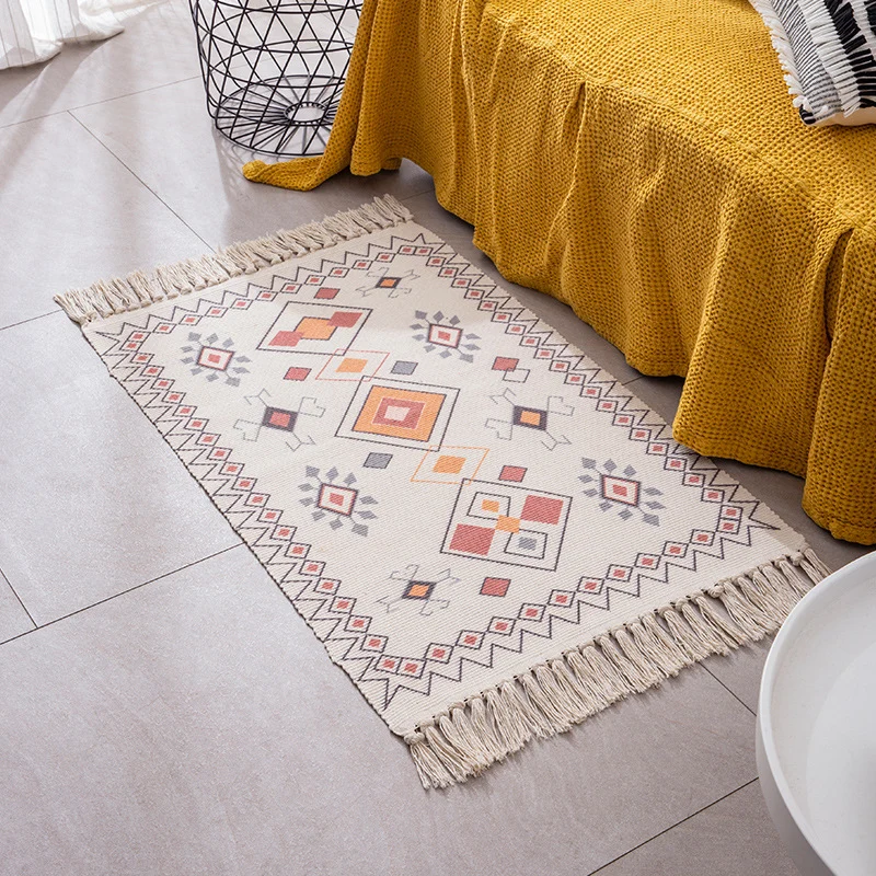 Dekorativer Läufer für Esstisch und Konsole im Boho‑Mandala‑Design mit Fransen Karnz