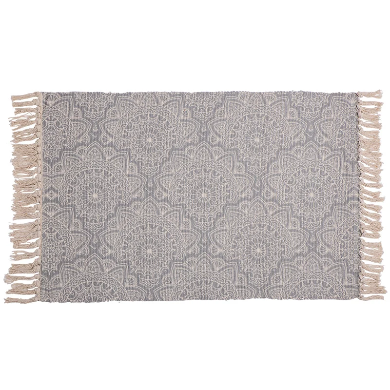 Dekorativer Läufer für Esstisch und Konsole im Boho‑Mandala‑Design mit Fransen Karnz