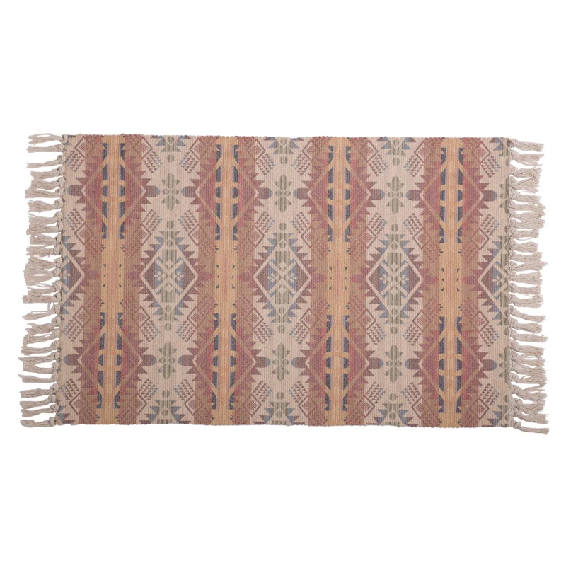 Dekorativer Läufer für Esstisch und Konsole im Boho‑Mandala‑Design mit Fransen Karnz