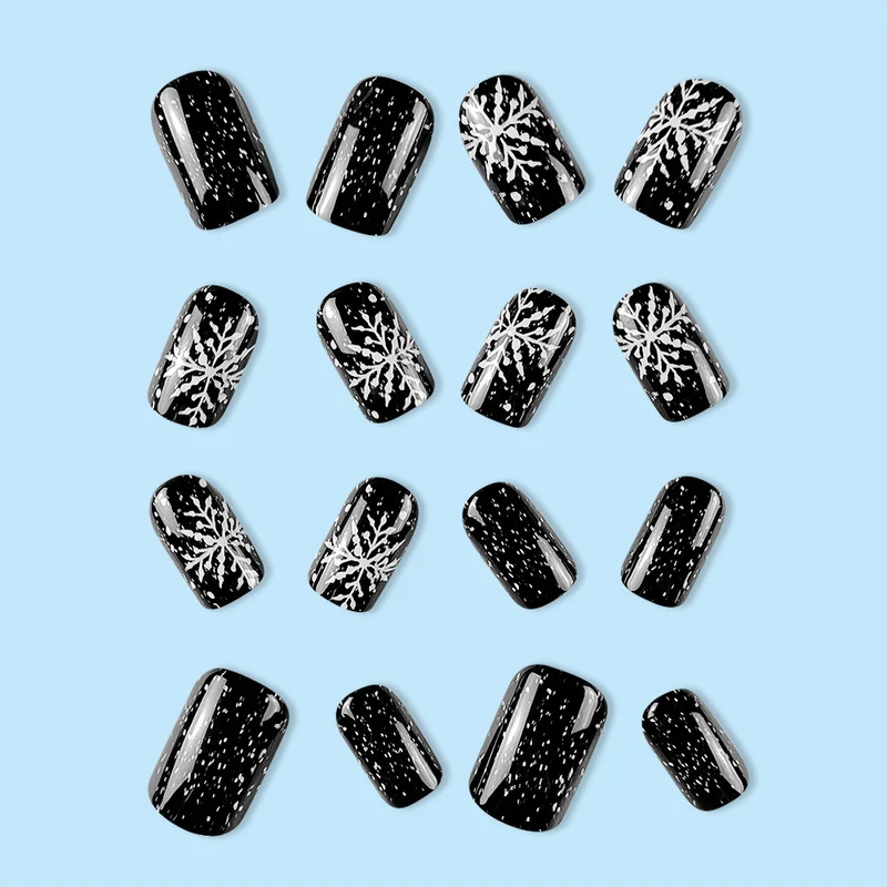 Elegante schwarze Glitzer-Nagelkunst Karnz
