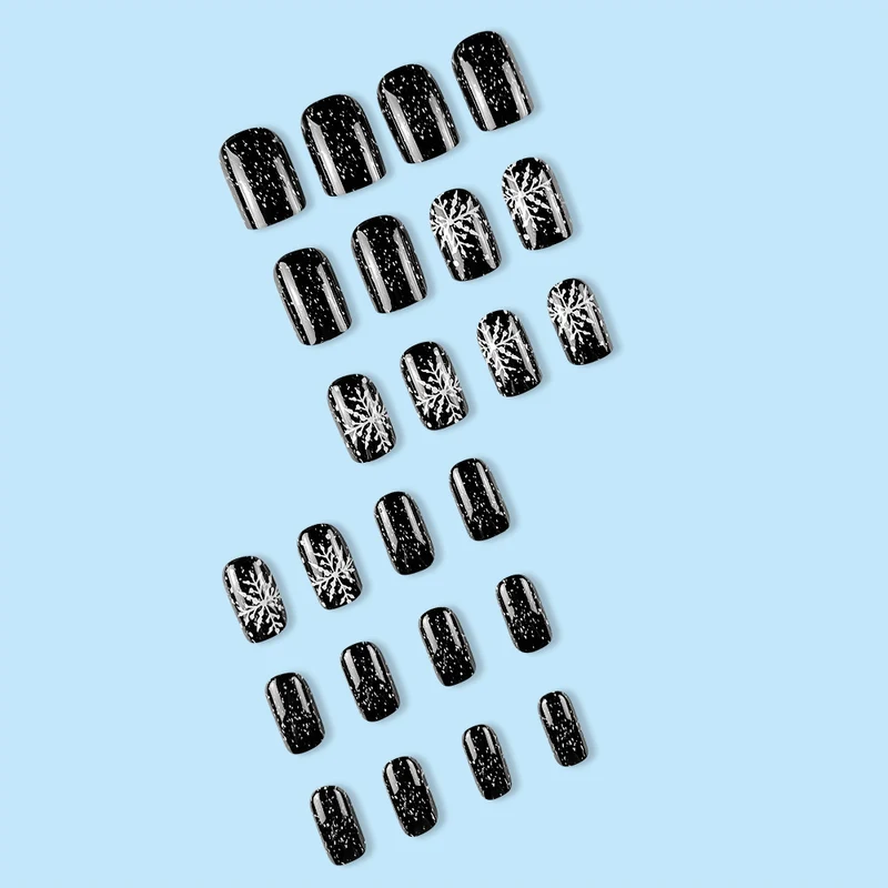 Elegante schwarze Glitzer-Nagelkunst Karnz
