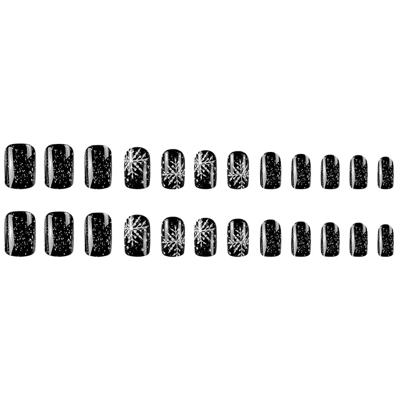 Elegante schwarze Glitzer-Nagelkunst Karnz
