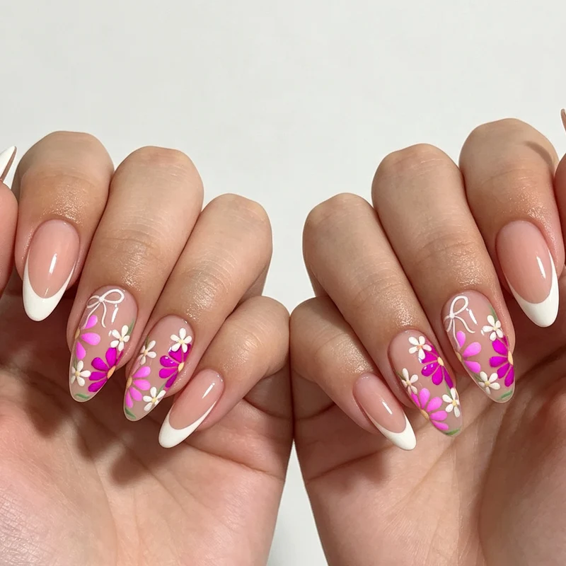 Ausgefallene Florale Nagelkunst Karnz