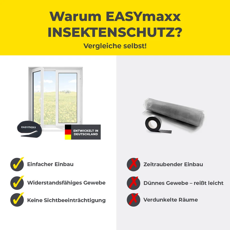 Moskitonetz für Fenster mit selbstklebendem Klettband - 130 x 150 cm - Weiß