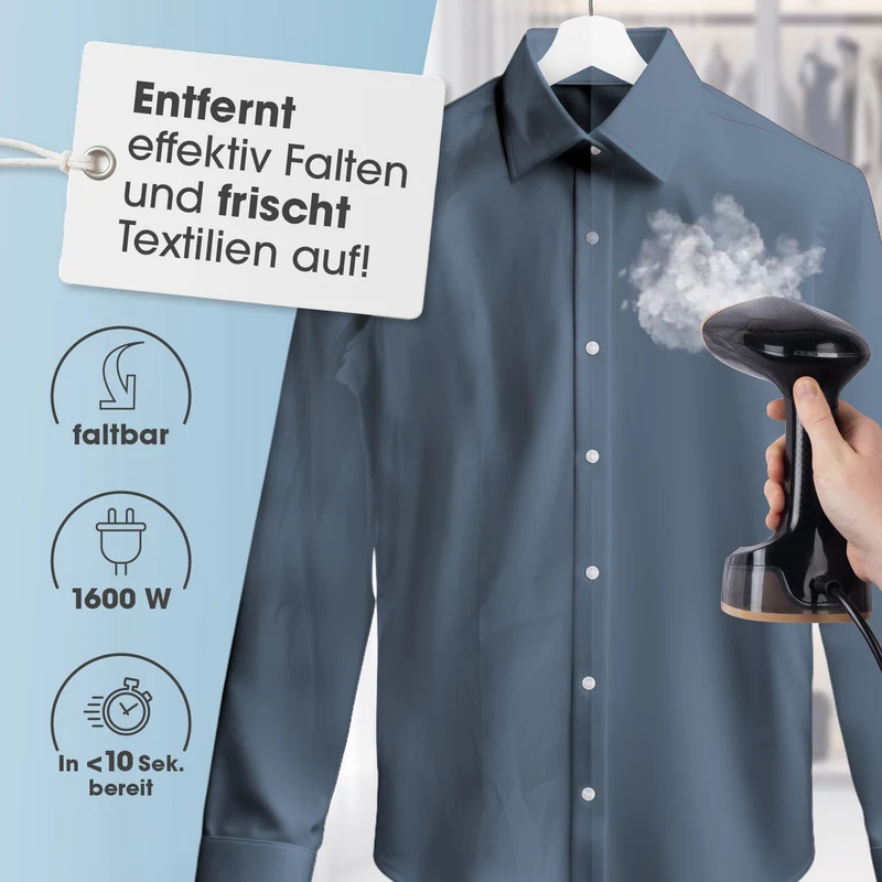 CLEANmaxx 2in1-Dampfbürste - Hemden, Blusen & Co. easy auffrischen & entknittern