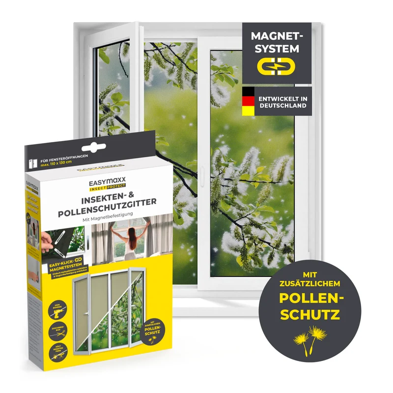 EASYmaxx Insect Protect Insekten- & Pollenschutz, Magnet - Fenster bis 110x130cm