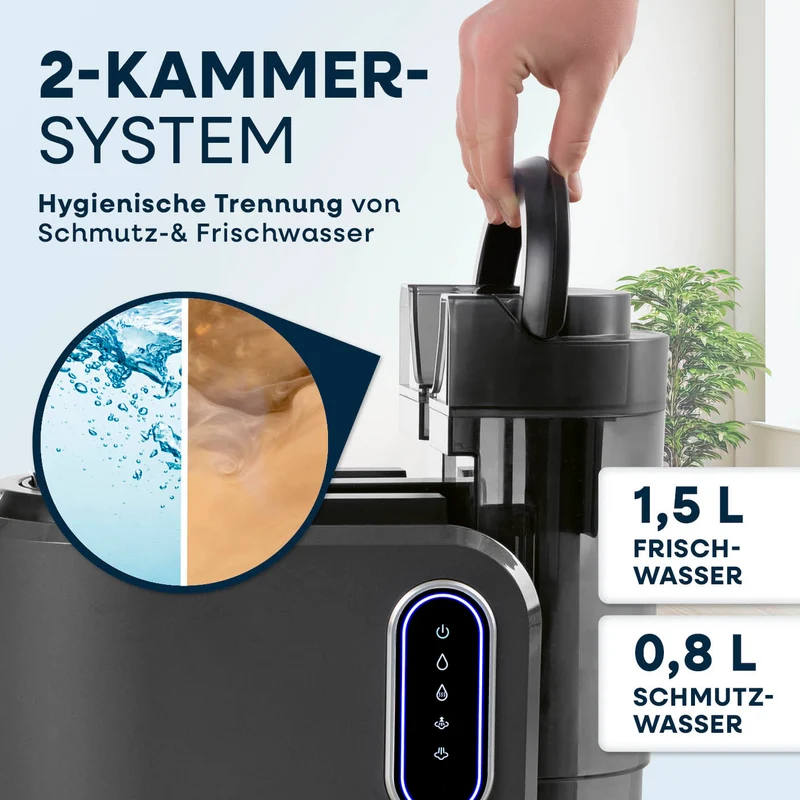 CLEANmaxx Polster- & Teppichreiniger Pro Steam - mit Heißwasser & Dampf - 2000 W