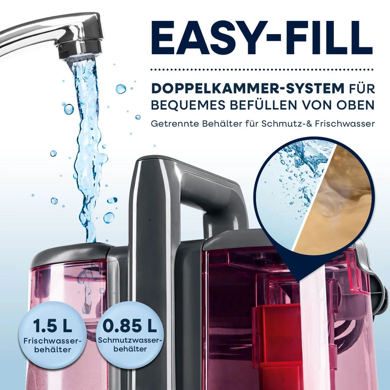 CLEANmaxx Polster- & Teppichreiniger Pro Power - 3in1: sprühen, bürsten, saugen