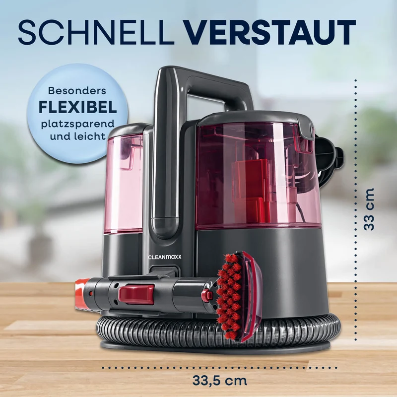 CLEANmaxx Polster- & Teppichreiniger Pro Power - 3in1: sprühen, bürsten, saugen