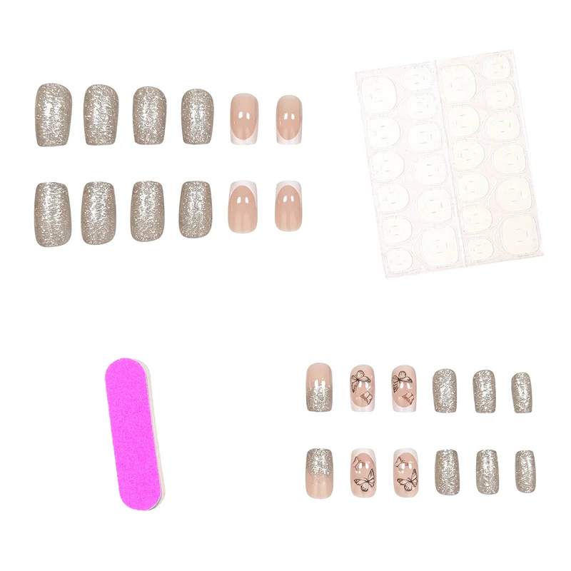 Dekorative Schmetterlings-Glitzer-Nail-Art Karnz