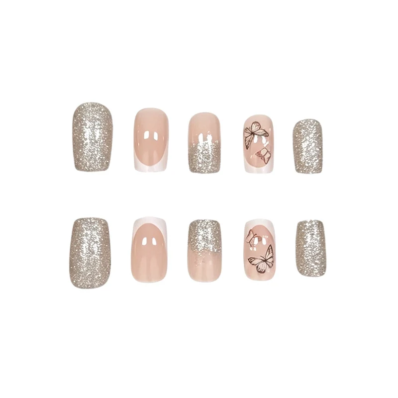Dekorative Schmetterlings-Glitzer-Nail-Art Karnz