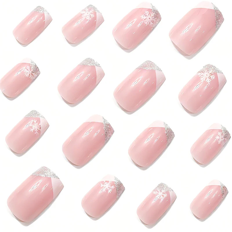 Kreative florale Schneeflocken-Nagelkunst Karnz