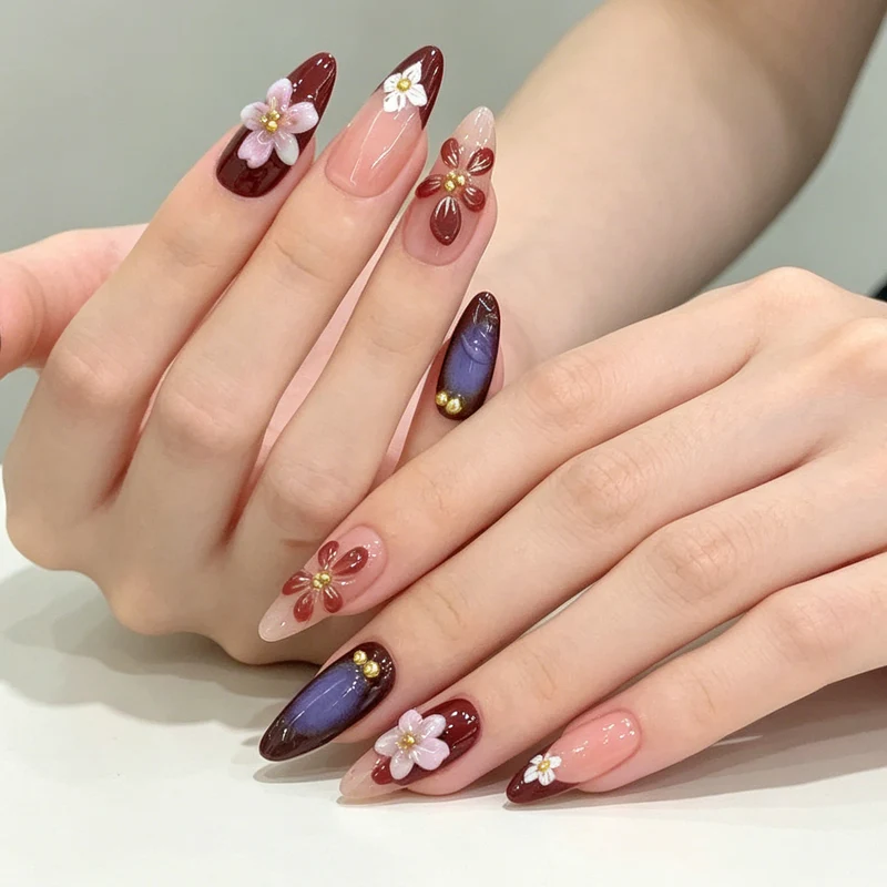 Dekorative florale Acryl-Nagelverstärkungen Karnz 1789915431