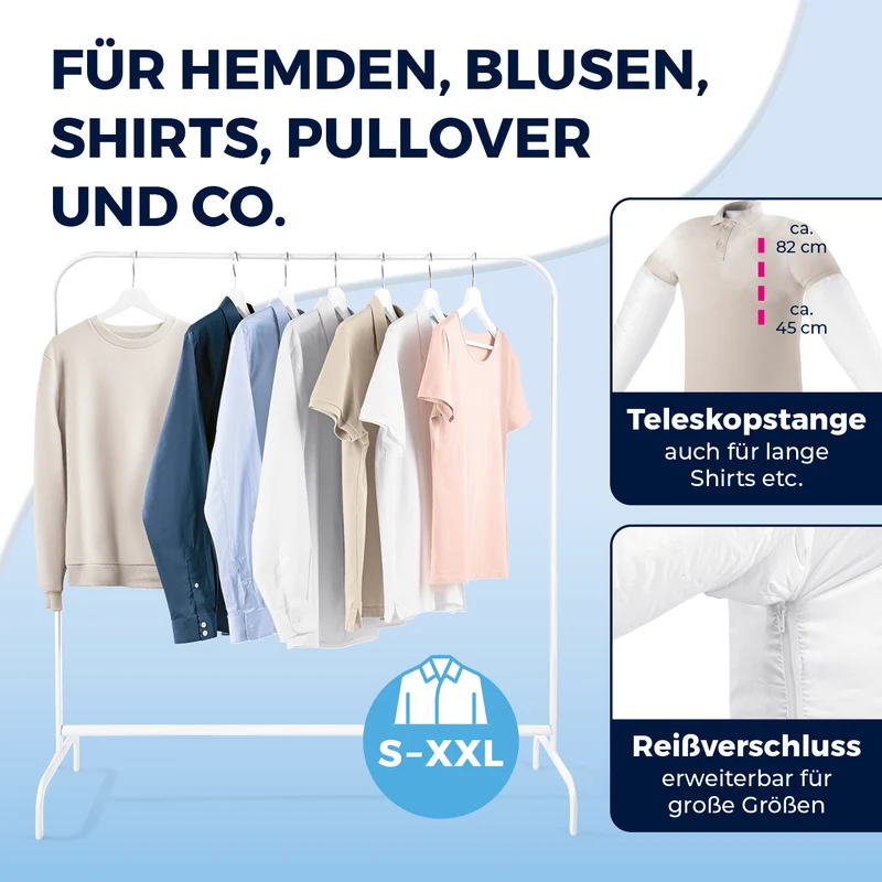 CLEANmaxx Hemdenbügler PRO STEAM - automatisch auffrischen, trocknen und bügeln - Schwarz
