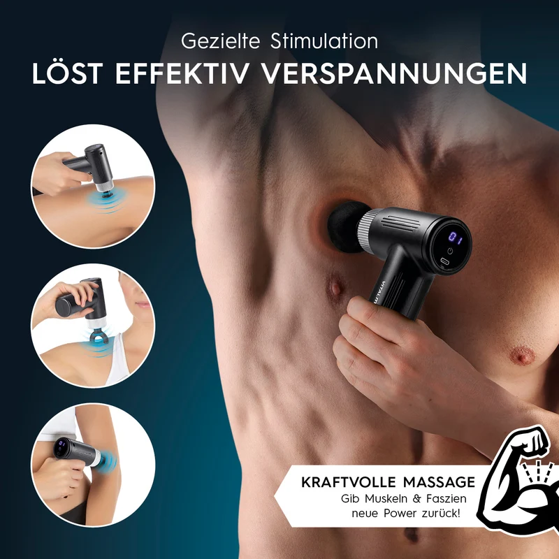 VITALmaxx Massagegerät Mini-Gun - schwarz/silber