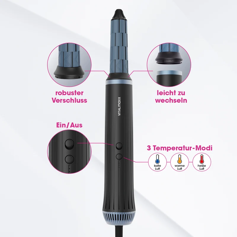 VITALmaxx Air Curler Plus 7-tlg. - 1500W schwarz