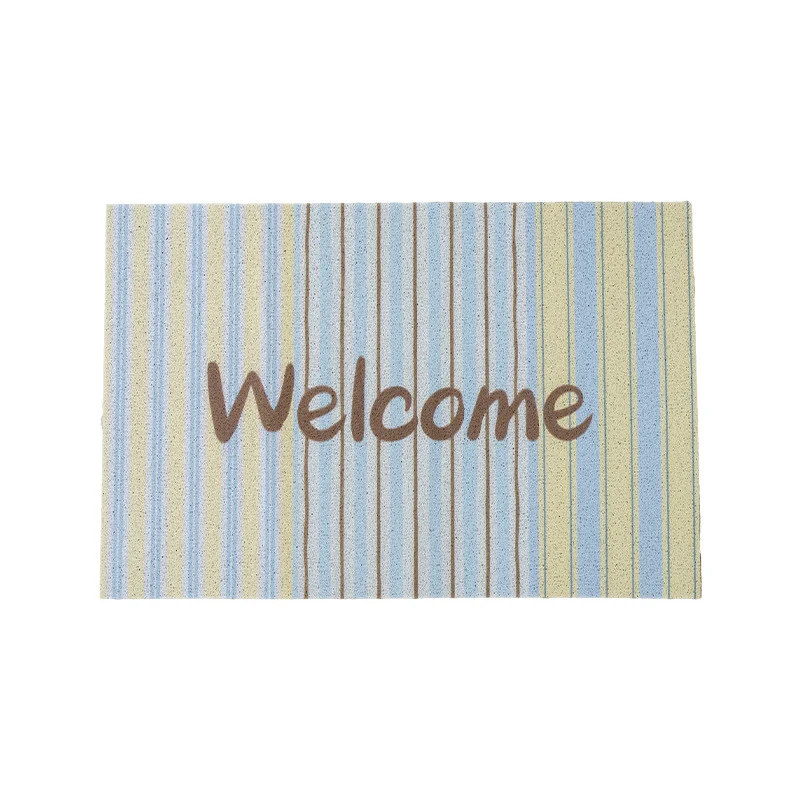 Strapazierfähige Eingangs-Fußmatte mit gestreifter Struktur und "Welcome"-Schrift Karnz