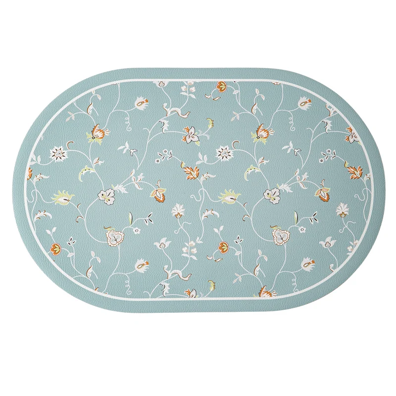 Runder dekorativer Teppich mit floraler Tierillustration und feiner Jacquardstruktur Karnz